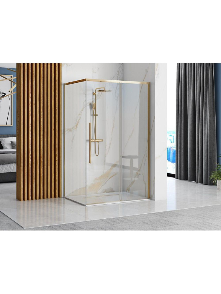 Cabina de dus SOLAR cu cadita alba 90x90 cm auriu [10]