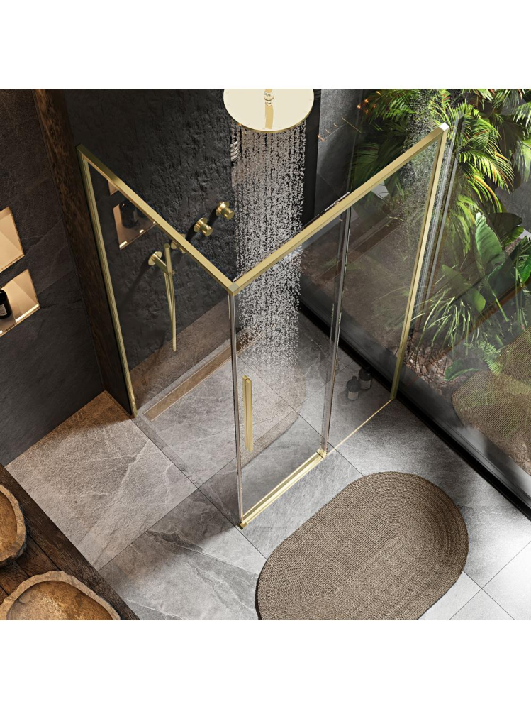 Cabina de dus SOLAR cu cadita alba 90x90 cm auriu periat [4]