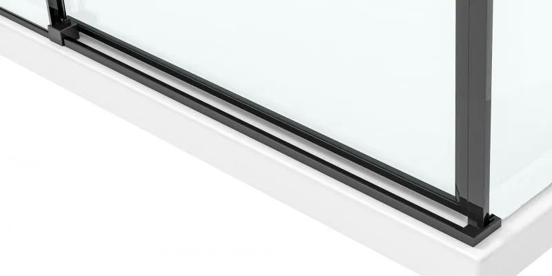 Cabina dus cu cadita de dus patrata Rea Solar cu usa glisanta 90x90 negru mat - alb [7]