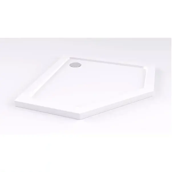 Cabina dus cu cadita de dus pentagonala si usa batanta Rea Diamond 90x90 auriu - negru [8]