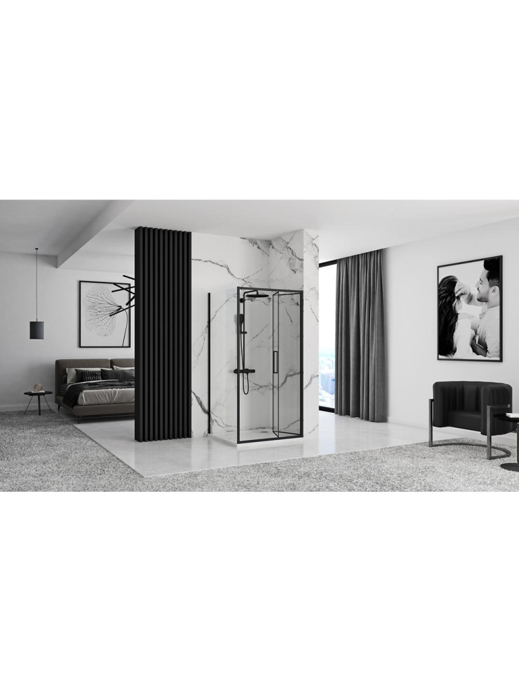 Cabina dus De colt Rapid Fold 80x90 cm negru [4]