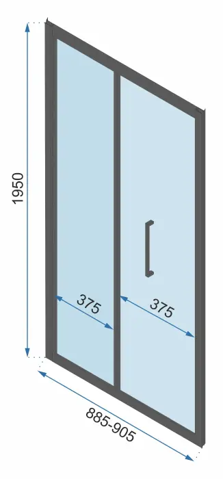 Cabina dus de colt Rapid Fold Negru 90x80cm, Rea [7]