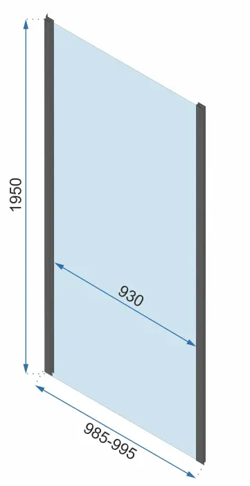 Cabina dus de colt Rapid Slide Negru 160x80cm, Rea [15]