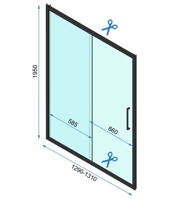 Cabina dus de colt Rapid Slide Negru 160x80cm, Rea [9]