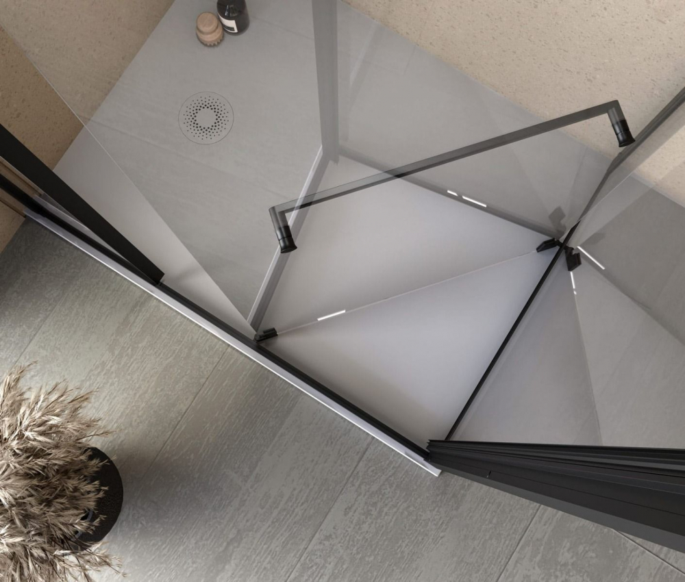 Cabina dus patrata cu usa glisanta rotativa KolpaSan Stellar DW 90x90 cm, crom lucios [2]