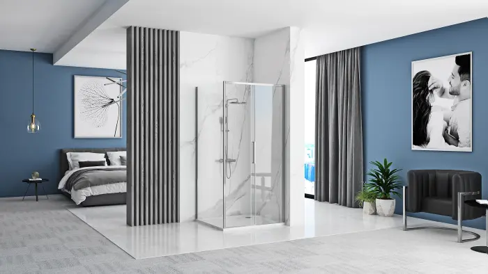 Cabina dus Rapid Slide Crom 100x80cm, Rea [2]