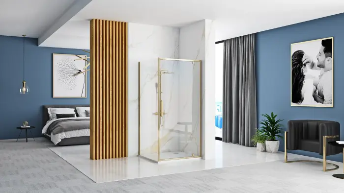 Cabina dus Rapid Swing Auriu 100x80cm, Rea [2]