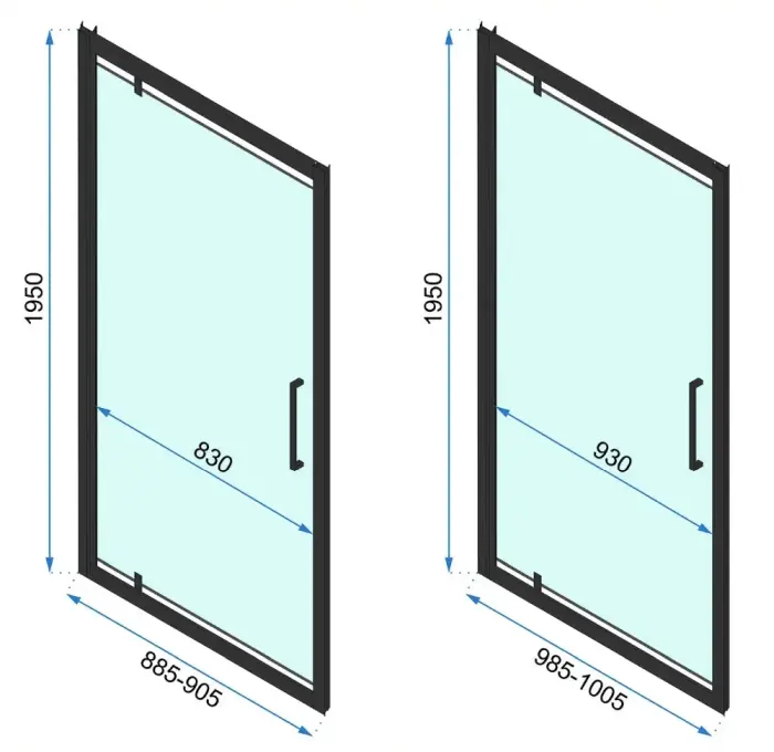 Cabina dus Rapid Swing Auriu 100x80cm, Rea [7]