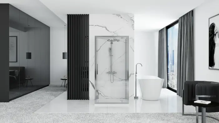 Cabina dus Rapid Swing Crom 100x80cm, Rea [4]