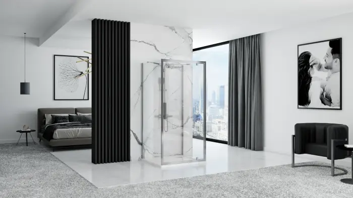 Cabina dus Rapid Swing Crom 100x80cm, Rea [5]
