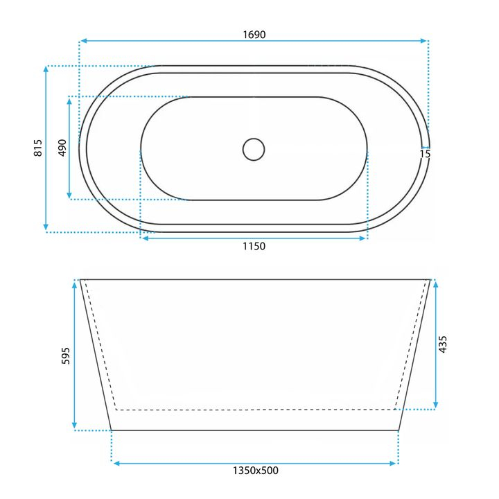 Cadă acrilică freestanding GAJA 170 [7]