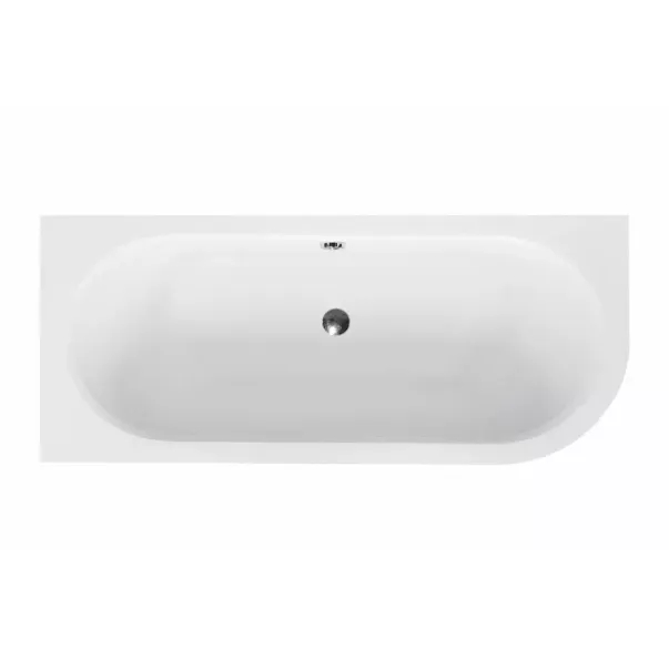 Cada asimetrica Besco Avita 160x75 cm alb lucios cu montaj stanga [5]