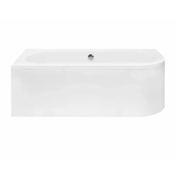 Cada asimetrica Besco Avita 160x75 cm alb lucios cu montaj stanga [4]