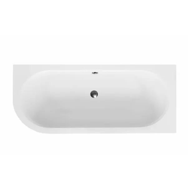 Cada asimetrica Besco Avita 180x80 cm alb lucios cu montaj dreapta [3]
