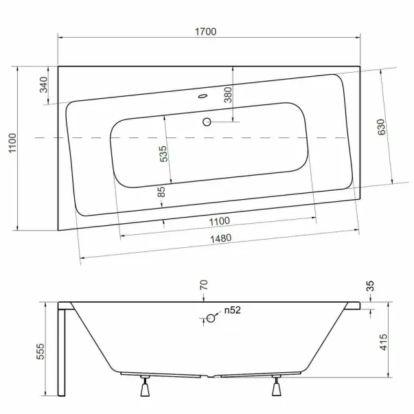 Cada asimetrica Besco Infinity 170x110 cm stanga [3]