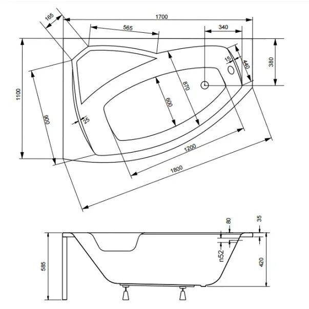 Cada asimetrica Besco Rima 170x110 cm stanga [4]
