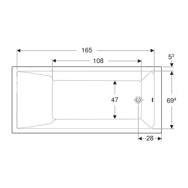 Cada baie dreptunghiulara Geberit Selnova Square 180x80 cm [4]