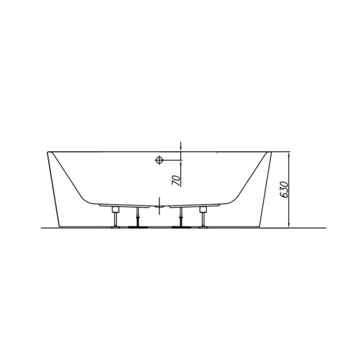 Cada de baie freestanding Kolpasan, Comodo, 185, cu instalatie, alb si negru [2]