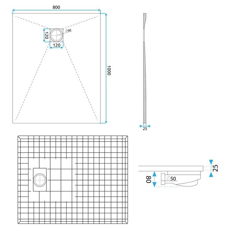 Cada de duș Magnum 100x80 alb [9]