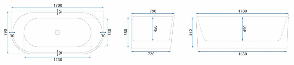 Cada din acril freestanding VENETA 170cm [7]