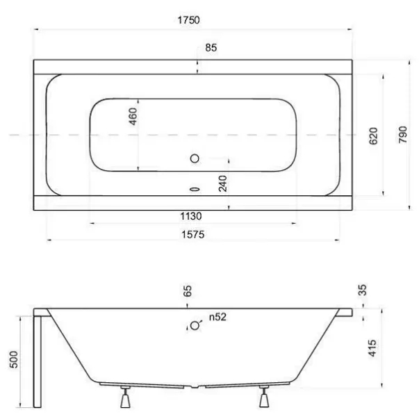 Cada dreptunghiulara Besco Quadro 175x80 cm [3]