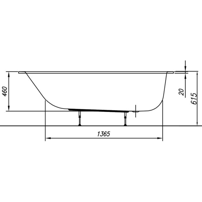 Cada dreptunghiulara slim, Kolpasan, Betty E2, 180 x 80 cm, alb [3]