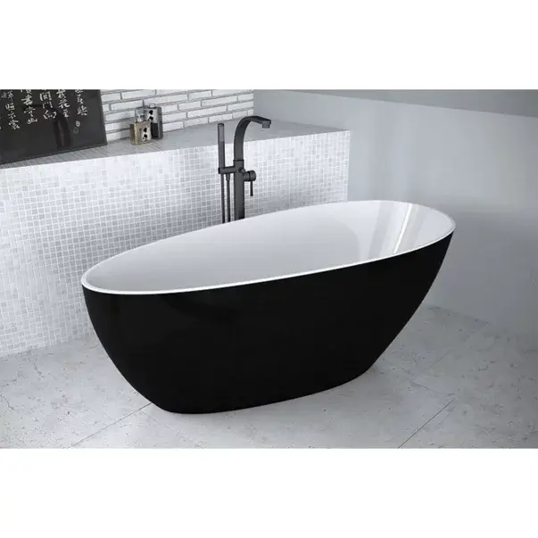 Cada freestanding Besco Goya 170x72 cm alb - negru [8]