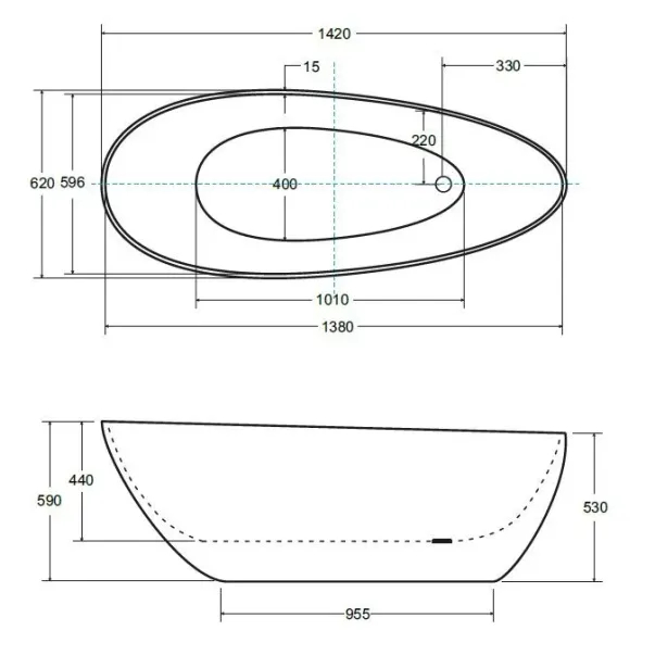Cada freestanding Besco Goya XS 142x62 cm [3]