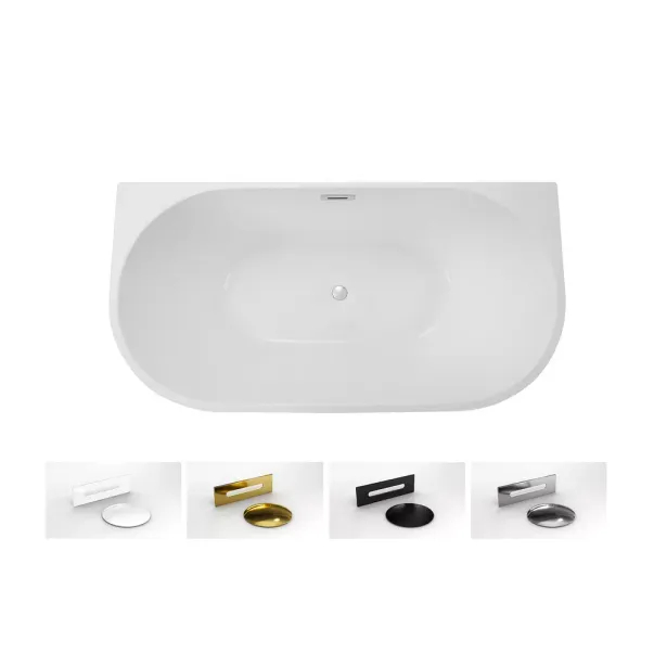 Cada freestanding Besco Vica 170x80 cm alb lipita de perete, BTW [6]
