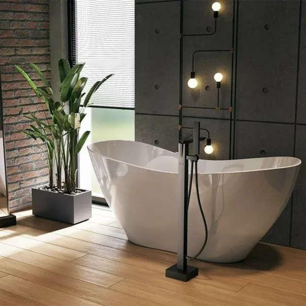 Cada freestanding Besco Viya 170x72 cm alb lucios [2]