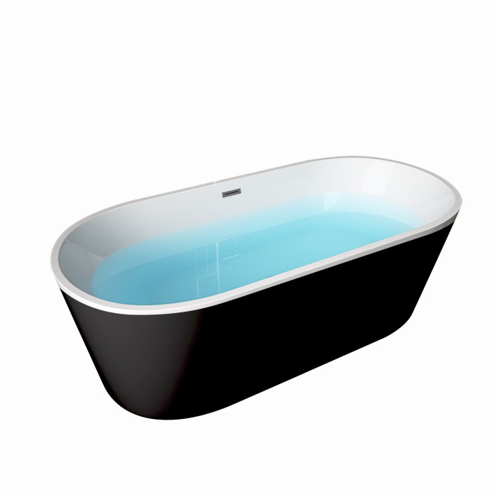 Cada freestanding Calypso 170x75 cm alb - negru [2]