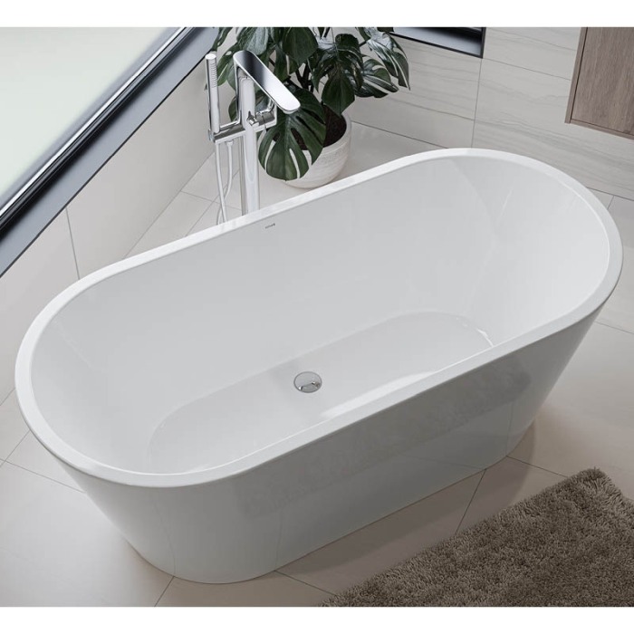 Cada freestanding, Cersanit, Crea 160, ovala, cu picioare, alb [4]