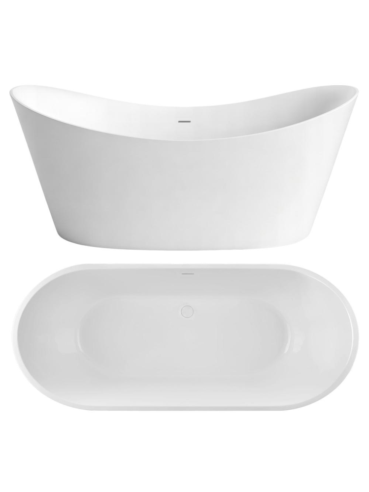 Cada de podea Rea Ferrano 170 alba acrilic freestanding 1705x725x650 mm [10]