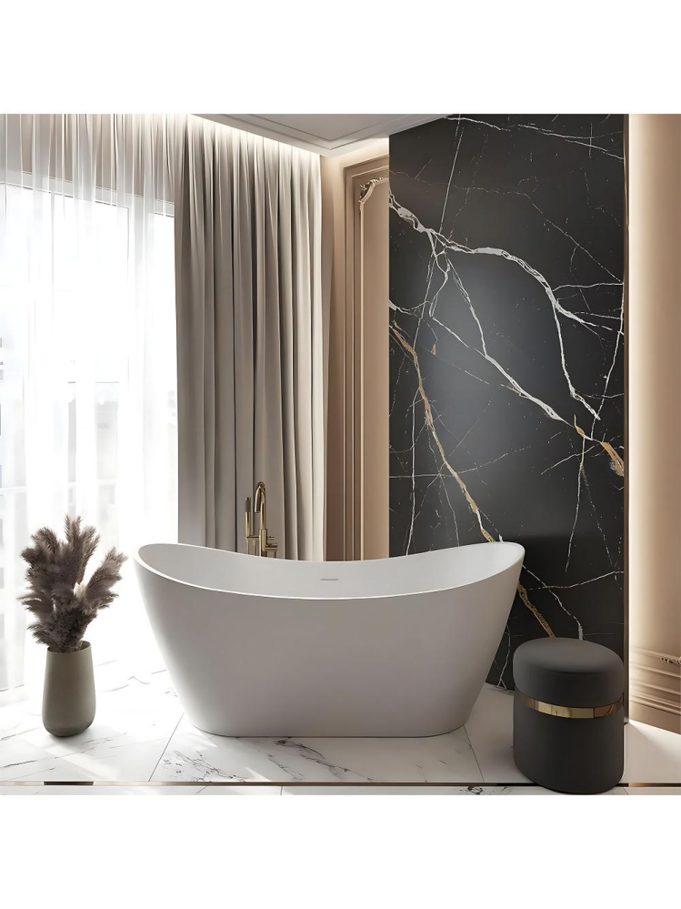 Cada de podea Rea Ferrano 170 alba acrilic freestanding 1705x725x650 mm [5]