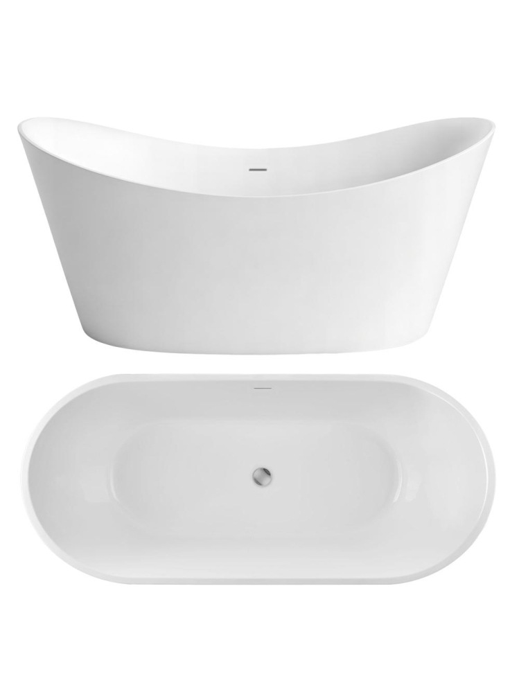 Cada de podea Rea Ferrano 170 alba acrilic freestanding 1705x725x650 mm [9]