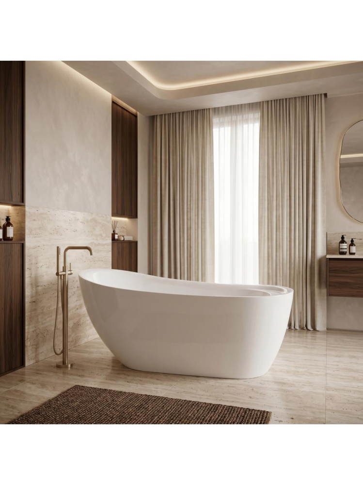 Cada freestanding Rea Orte 180 alba acril 1810x790x795 mm montaj universal [6]