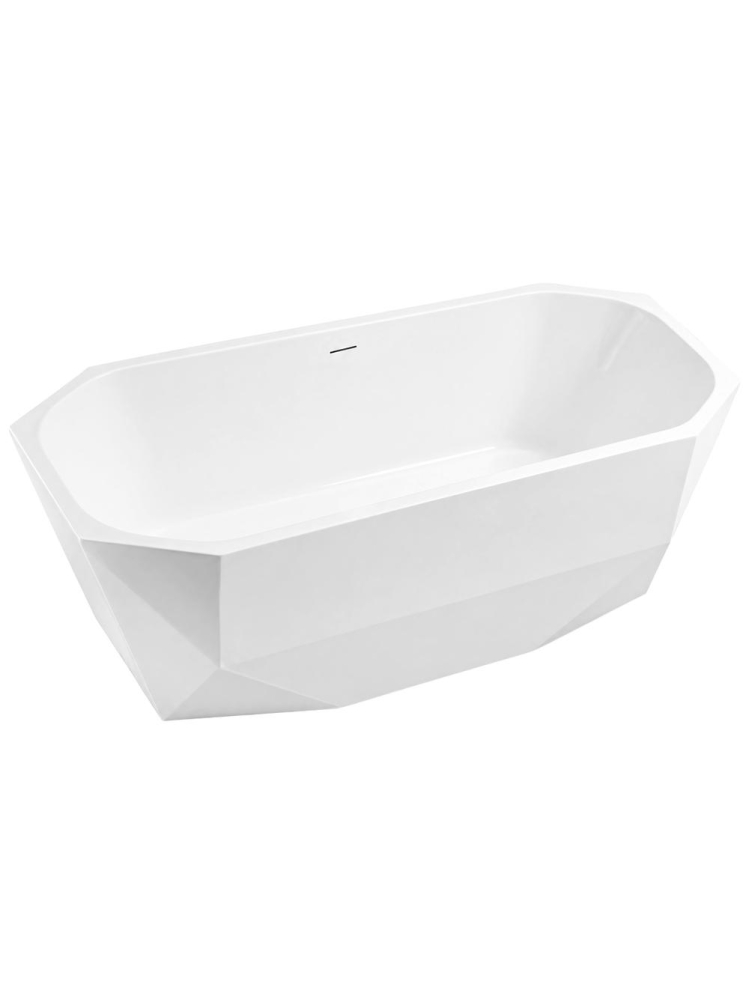 Cada freestanding Rea Diamanti 170x80 cm acrilic alb forma geometrica fatatata [10]