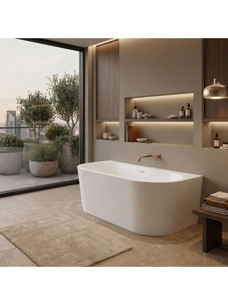 Cada acril freestanding Rea Capri alba 170cm 1700x750x595mm [5]
