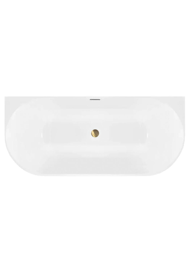 Cada freestanding cu ventil auriu periat Rea CAPRI SLIM 150 cm alb [11]