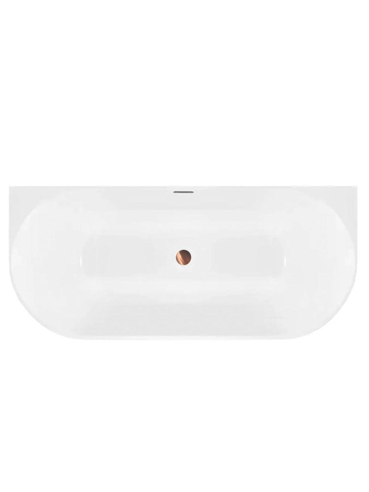 Cada freestanding cu ventil auriu periat Rea CAPRI SLIM 150 cm alb [10]