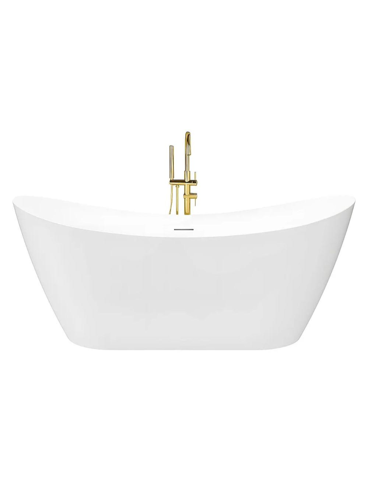 Cada freestanding cu ventil auriu periat Rea Ferrano Slim 170 cm alb [10]