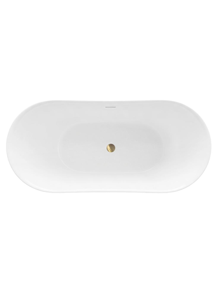 Cada freestanding cu ventil auriu periat Rea Ferrano Slim 170 cm alb [6]