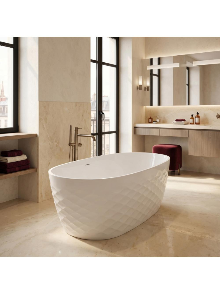 Cada acrilica freestanding Rea Gaja 170x81 cm alba montaj universal [4]