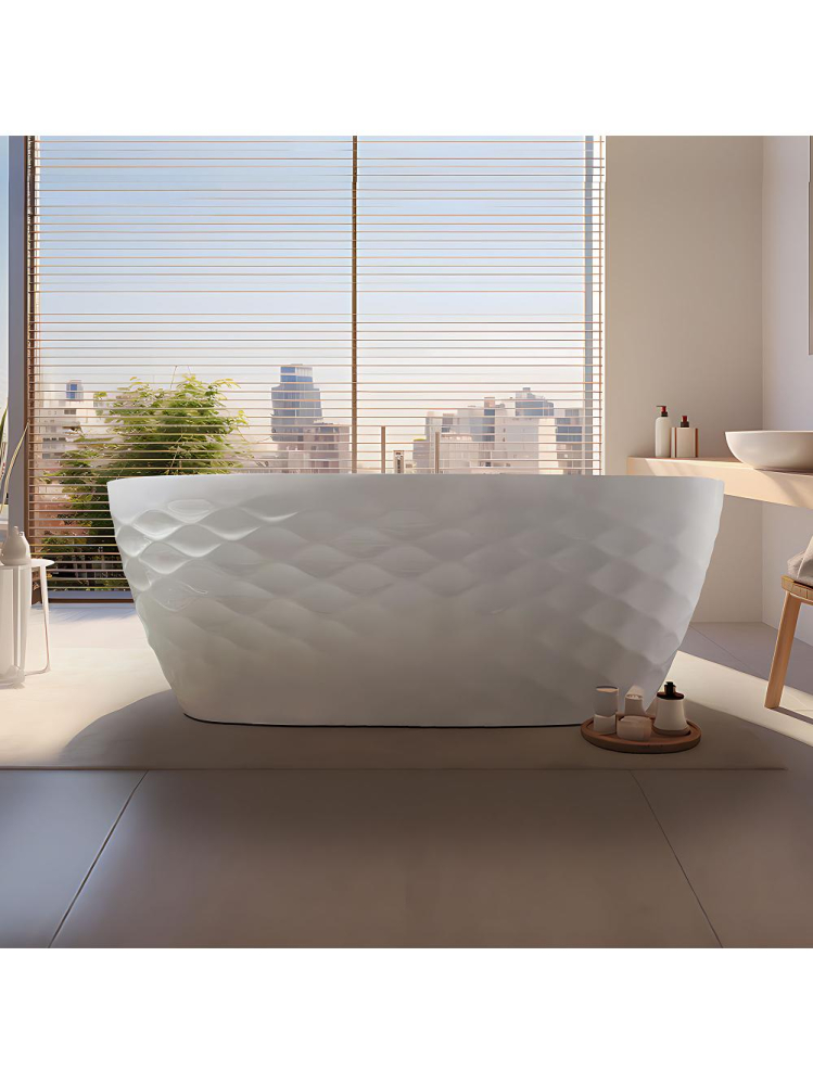 Cada acrilica freestanding Rea Gaja 170x81 cm alba montaj universal [6]