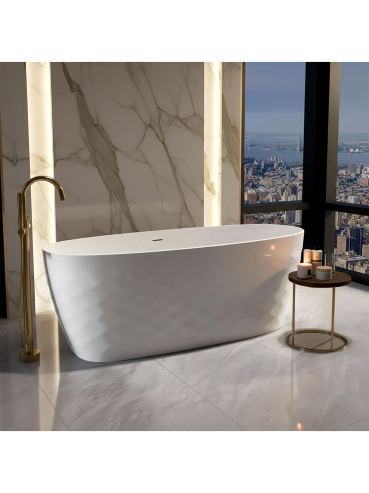 Cada acrilica freestanding Rea Gaja 170x81 cm alba montaj universal [3]