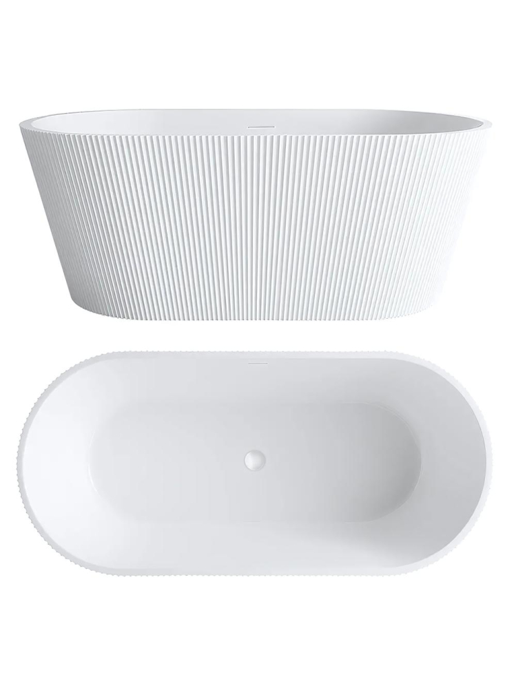 Cada freestanding cu ventil auriu periat Rea OFELIA 170 cm alb [2]