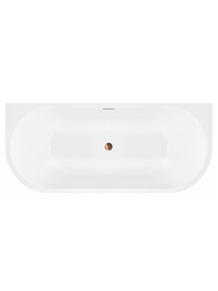 Cada freestanding cu ventil cupru periat Rea OLIMPIA 170 cm alb [9]