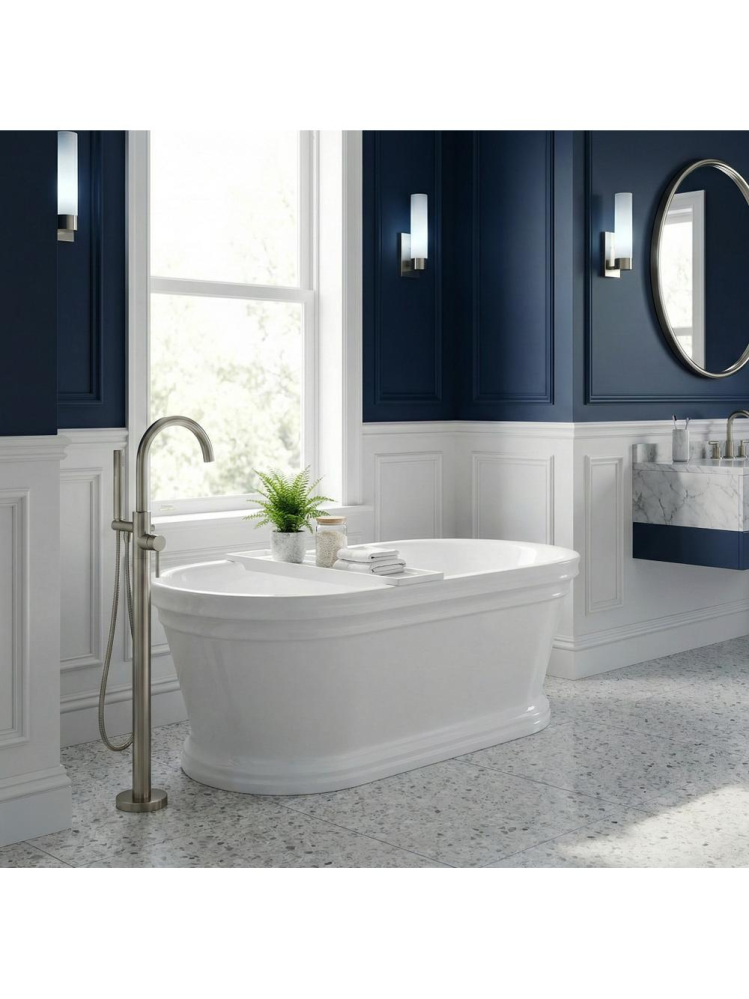 Cada freestanding cu ventil cupru periat Rea Olivia 170 cm alb [8]