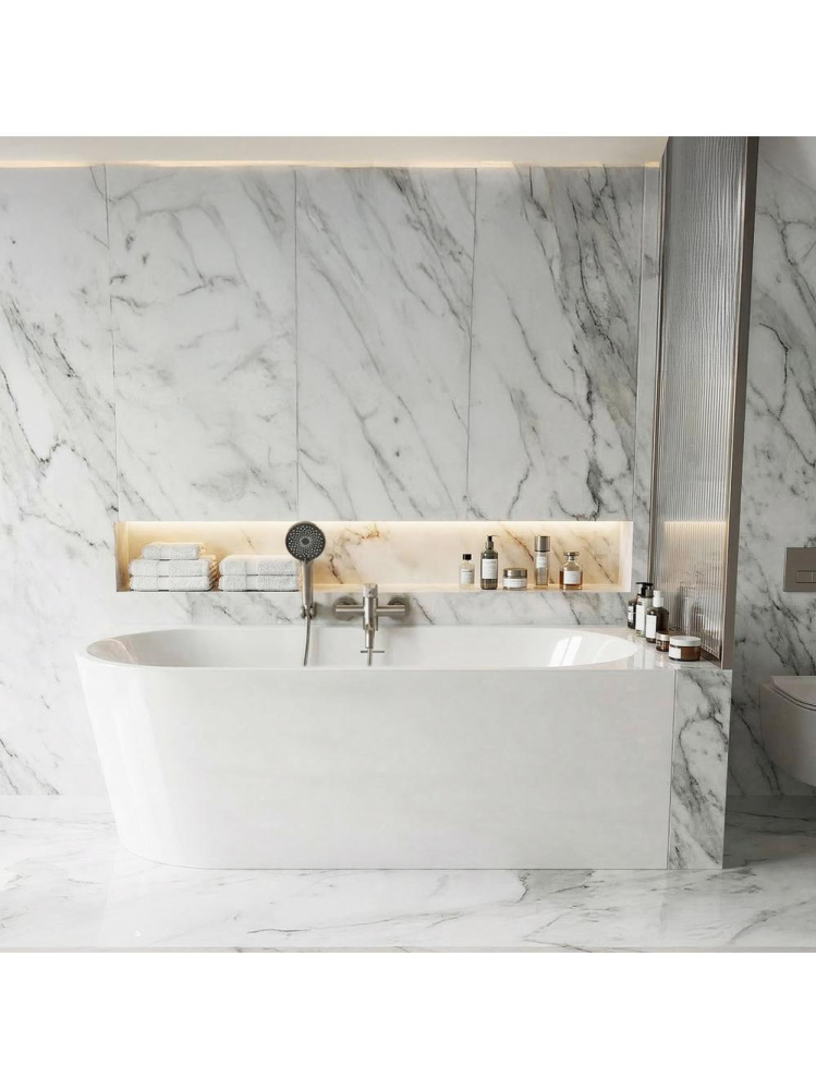 Cada freestanding cu ventil auriu periat Rea SYDNEY BELLANTO dreapta 150 cm alb [3]