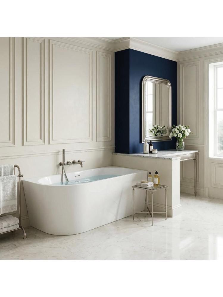 Cada freestanding cu ventil auriu periat Rea SYDNEY BELLANTO dreapta 150 cm alb [2]